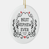 最高の伯父さんパーソナライズされたからの甥の贈り物 セラミックオーナメント (右)