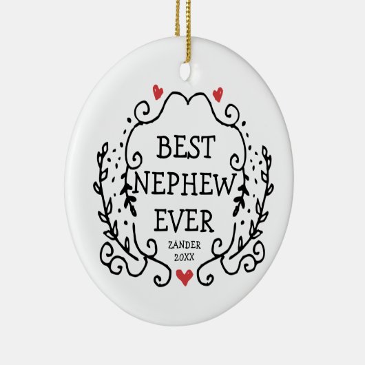 最高の伯父さんパーソナライズされたからの甥の贈り物 セラミックオーナメント (右)