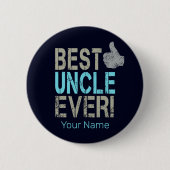 最高の伯父のヴィンテージデザイン 缶バッジ (正面)