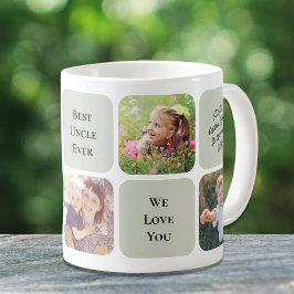 最高の伯父の写真コラージュ コーヒーマグカップ