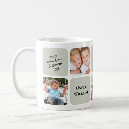 最高の伯父の写真コラージュ コーヒーマグカップ (左)