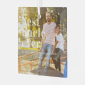 最高の伯父 |引用文と写真ギフト ガラスオーナメント (正面左)