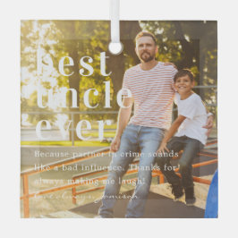 最高の伯父 |引用文と写真ギフト ガラスオーナメント