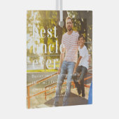 最高の伯父 |引用文と写真ギフト ガラスオーナメント (正面右)