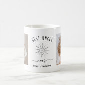 最高の伯父 | 2枚の写真とシルバーのスノーフレーク コーヒーマグカップ (中央)