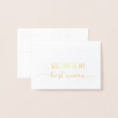 最高の伴娘になってくれませんか？ 結婚式の提案カード 箔カード (封筒付き正面)