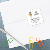 最高の値わら花エレガント差出人住所 スクエアシール