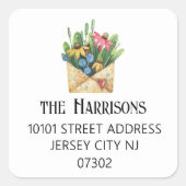 最高の値キュート差出人住所 スクエアシール (正面)