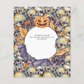 最高の値ハロウィーンの結婚式の招待スカル (裏面)