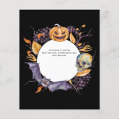 最高の値ハロウィーン結婚式の招待スカルカボチャ (裏面)