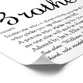 最高の兄弟の定義 ブラック＆ホワイト ファン ポスター (角)