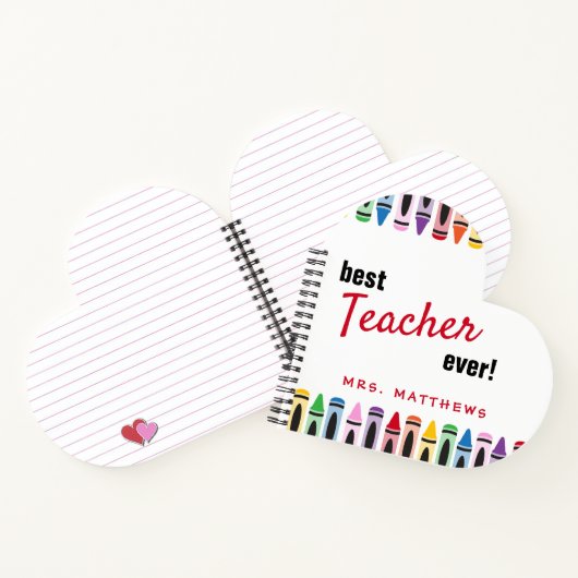 最高の先生がかわいい色のクレヨンを贈る ノートブック (内部)