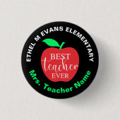最高の先生のピン留めボタン 缶バッジ (正面)