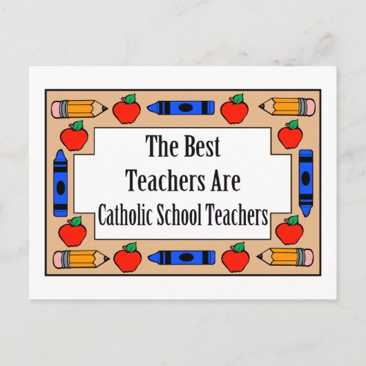 最高の先生はカトリックの学校先生 ポストカード (正面)