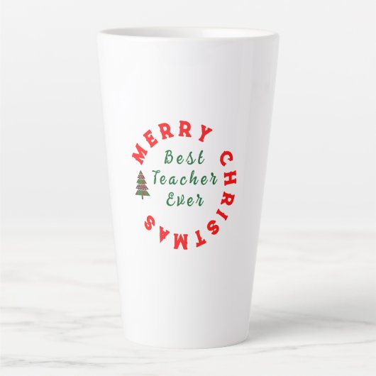 最高の先生はクリスマス感謝していギフト カフェラテマグ (正面)