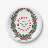 最高の先生はクリスマス感謝していギフト ペーパープレート (正面)