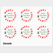 最高の先生はクリスマス感謝していギフト ラウンドシール (シート)