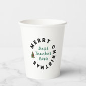 最高の先生はクリスマス感謝していギフト 紙コップ (正面)