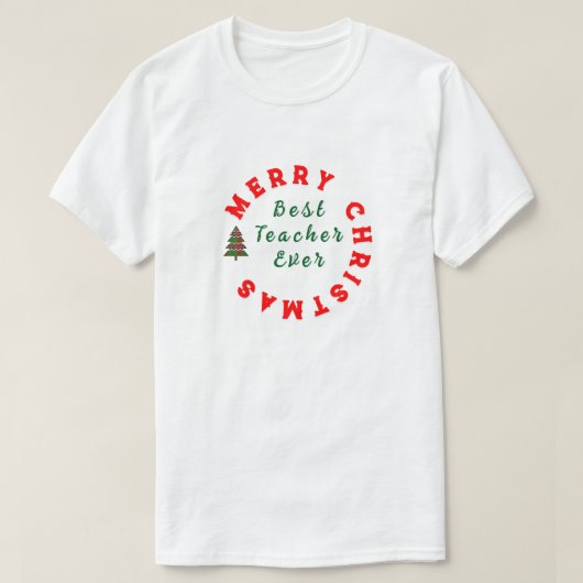 最高の先生はクリスマス感謝していギフト Tシャツ (デザイン正面)