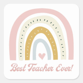 最高の先生は常にボホ虹ヴィンテージピンク スクエアシール