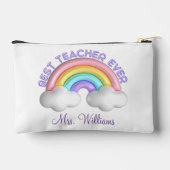 最高の先生は常に、かわいいカラフルレインボーミニマル アクセサリーポーチ (裏面)