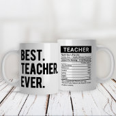 最高の先生は黒+編集可能な栄養の事実、 ジャンボコーヒーマグカップ