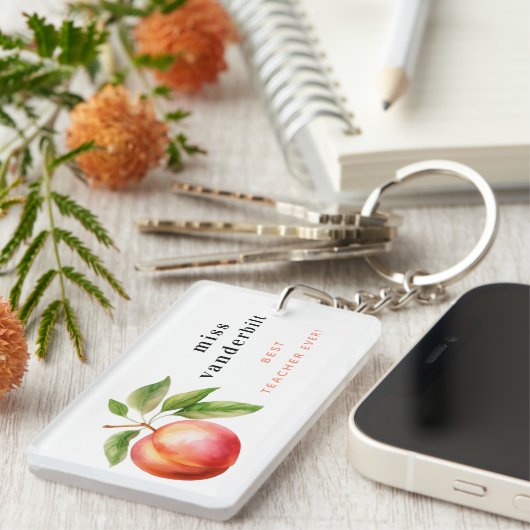 最高の先生エバパーソナライズされたウォーター キーホルダー (正面右)