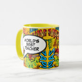 最高の先生エバーおもしろいレトロ漫画ブックアポップ・アートのート マグカップ (正面左)