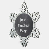 最高の先生エバーシャルボードデザインギフトアイディア スノーフレークピューターオーナメント (右)