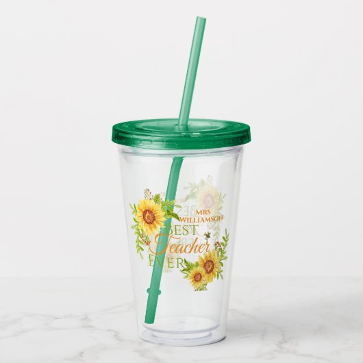 最高の先生エバーフローラひまわり アクリルタンブラー (裏面)