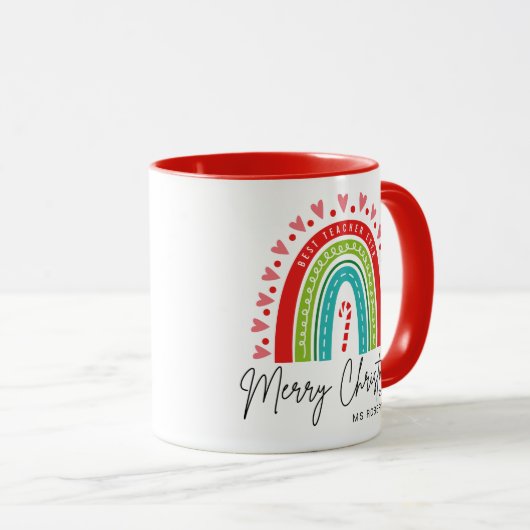 最高の先生エバーメリークリスマスモダンレインボー マグカップ (正面右)