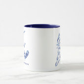 最高の先生エモダンバーブルー迷彩柄名前をカスタムする マグカップ (中央)