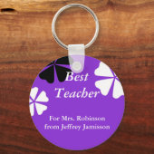 最高の先生キーチェーン(キーチェーン)、紫 キーホルダー (正面)