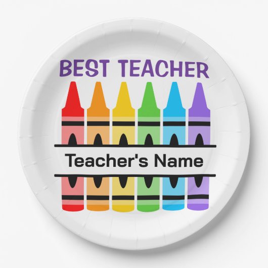 最高の先生ナパーソナライズされたプキン ペーパープレート (正面)