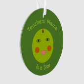 最高の先生ハッピーアップルカスタムオーナメント オーナメント (正面)