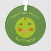 最高の先生ハッピーアップルカスタムオーナメント オーナメント (裏面)