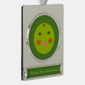 最高の先生ハッピーアップルカスタムオーナメント シルバープレートバナーオーナメント (右)