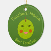 最高の先生ハッピーアップルカスタムオーナメント セラミックオーナメント (左)