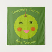 最高の先生ハッピーアップルカスタムタペストリー タペストリー (正面)