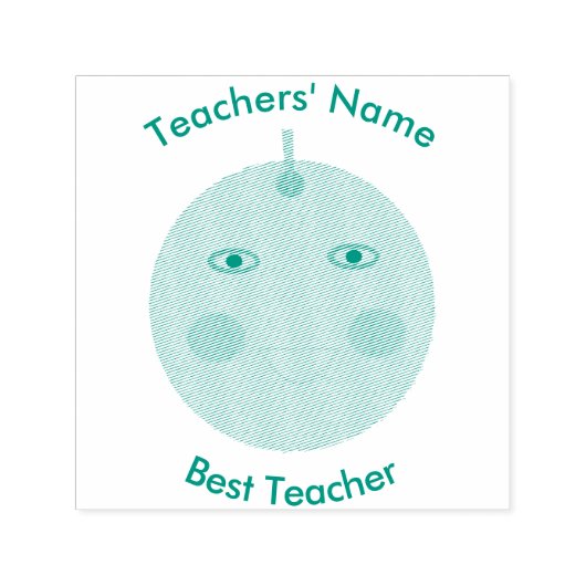 最高の先生ハッピーアップルカスタム自己インク セルフインキングスタンプ (デザイン)