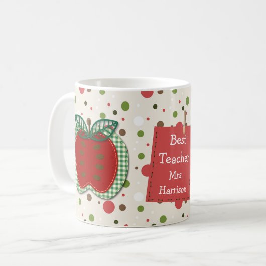 最高の先生パーソナライズされた コーヒーマグカップ (正面左)