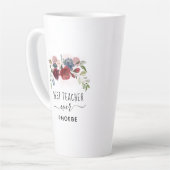 最高の先生フローラ名前をカスタムする カフェラテマグ (左アングル)