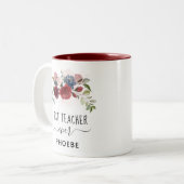 最高の先生フローラ名前をカスタムする ツートーンマグカップ (正面左)