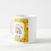 最高の先生レインボー名 コーヒーマグカップ (正面左)