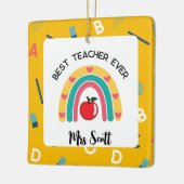 最高の先生レインボー名 セラミックオーナメント (左)