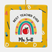 最高の先生レインボー名 セラミックオーナメント (裏面)