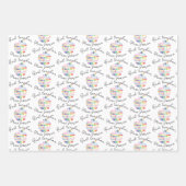 最高の先生ワードアート赤りんご大ハート ラッピングペーパーシート (正面3)