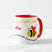 最高の先生ービー先生ギフトハニービー マグカップ (正面右)