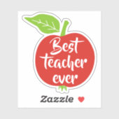 最高の先生ー白文字赤りんご シール (シート)