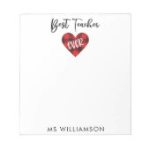 最高の先生先生評価パーソナライズされた ノートパッド (正面)